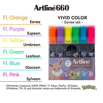 Pokémon x Artline Highlighter Set (Eevee)