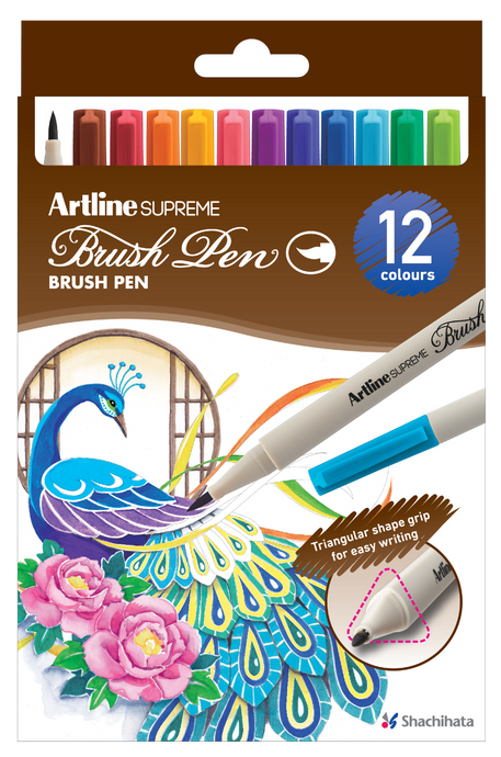 Artline SUPREME Brush Pen 12 Color Set