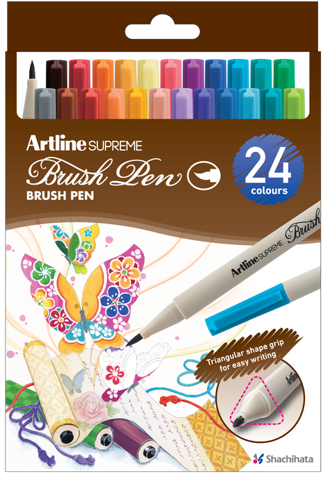 Artline SUPREME Brush Pen 24 Color Set
