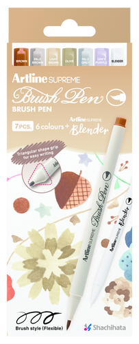 Artline SUPREME Brush Pen 6 色套裝 Set 3