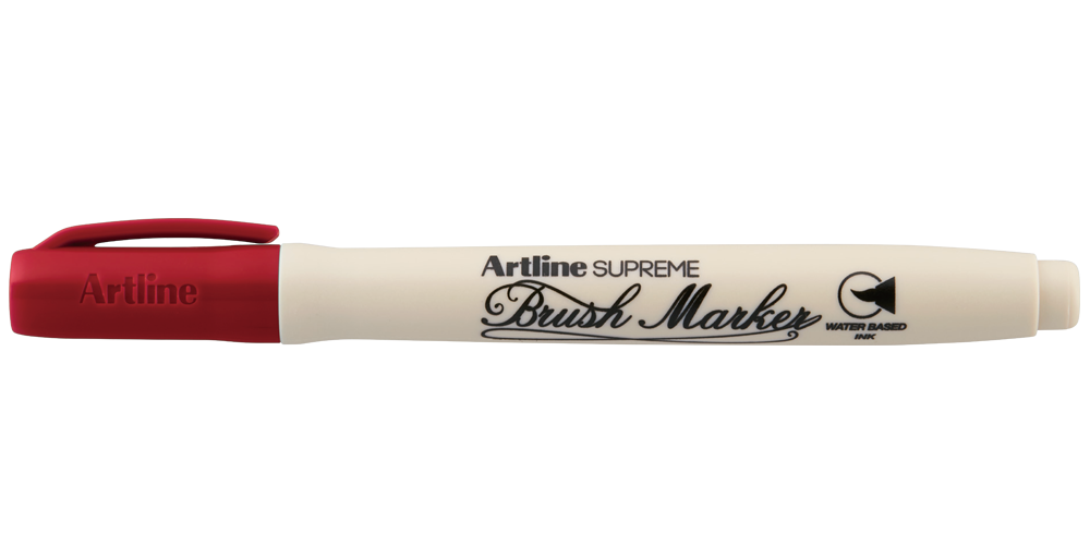 Artline SUPREME Brush Marker — Dark Red